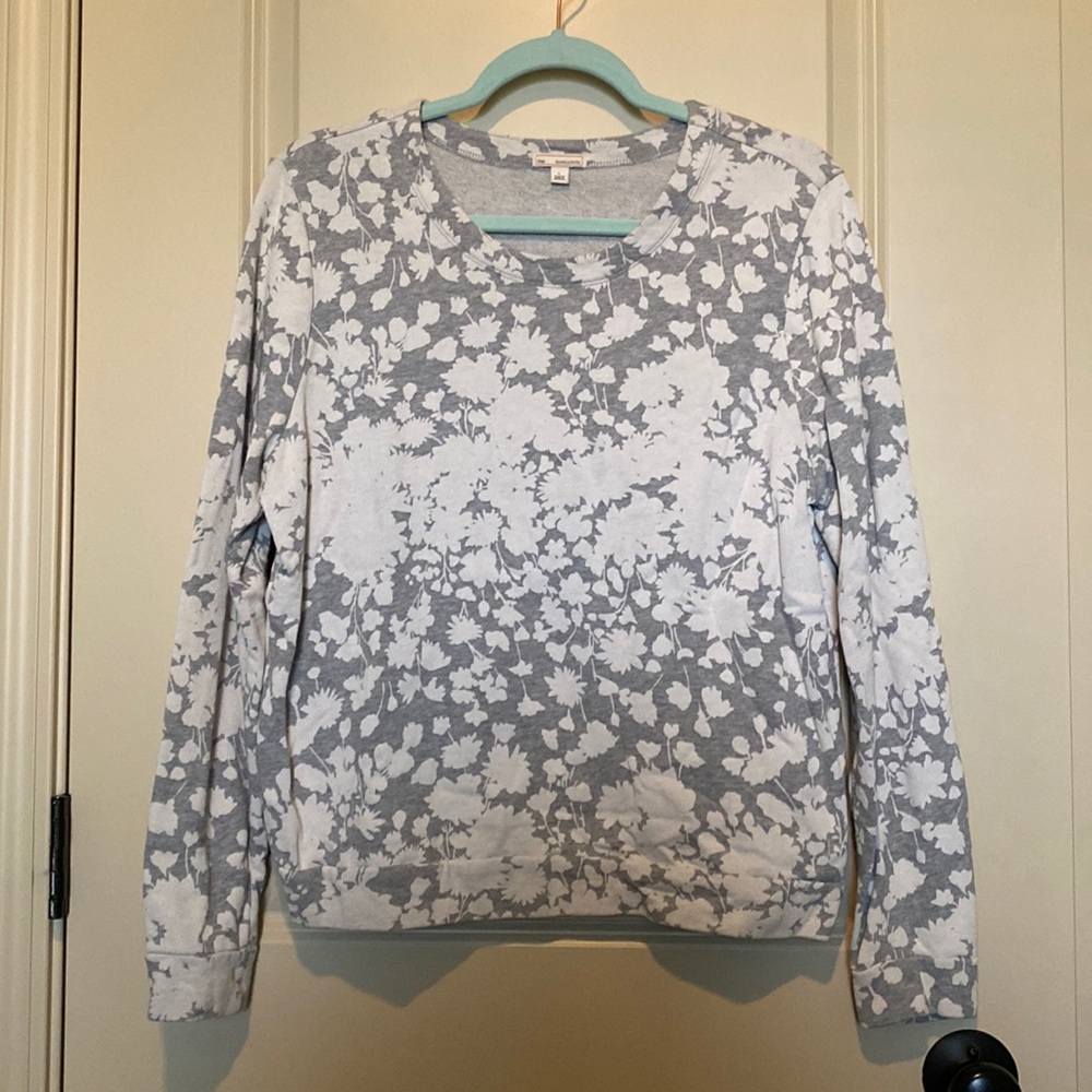 Floral silhouette lightweight sweatshirt